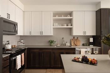 Shaker-style two-toned cabinets in kitchens